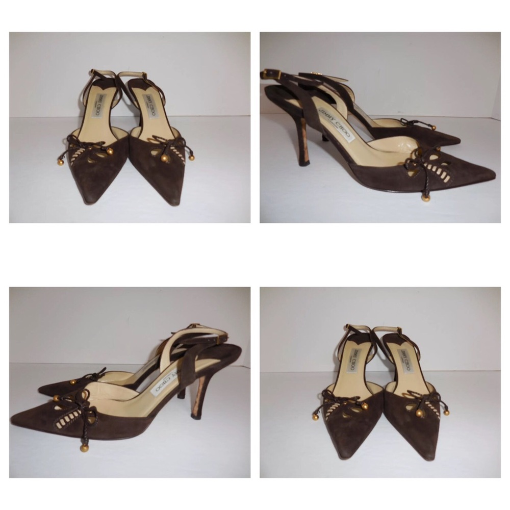 Jimmy Choo sling back heels suede size 9